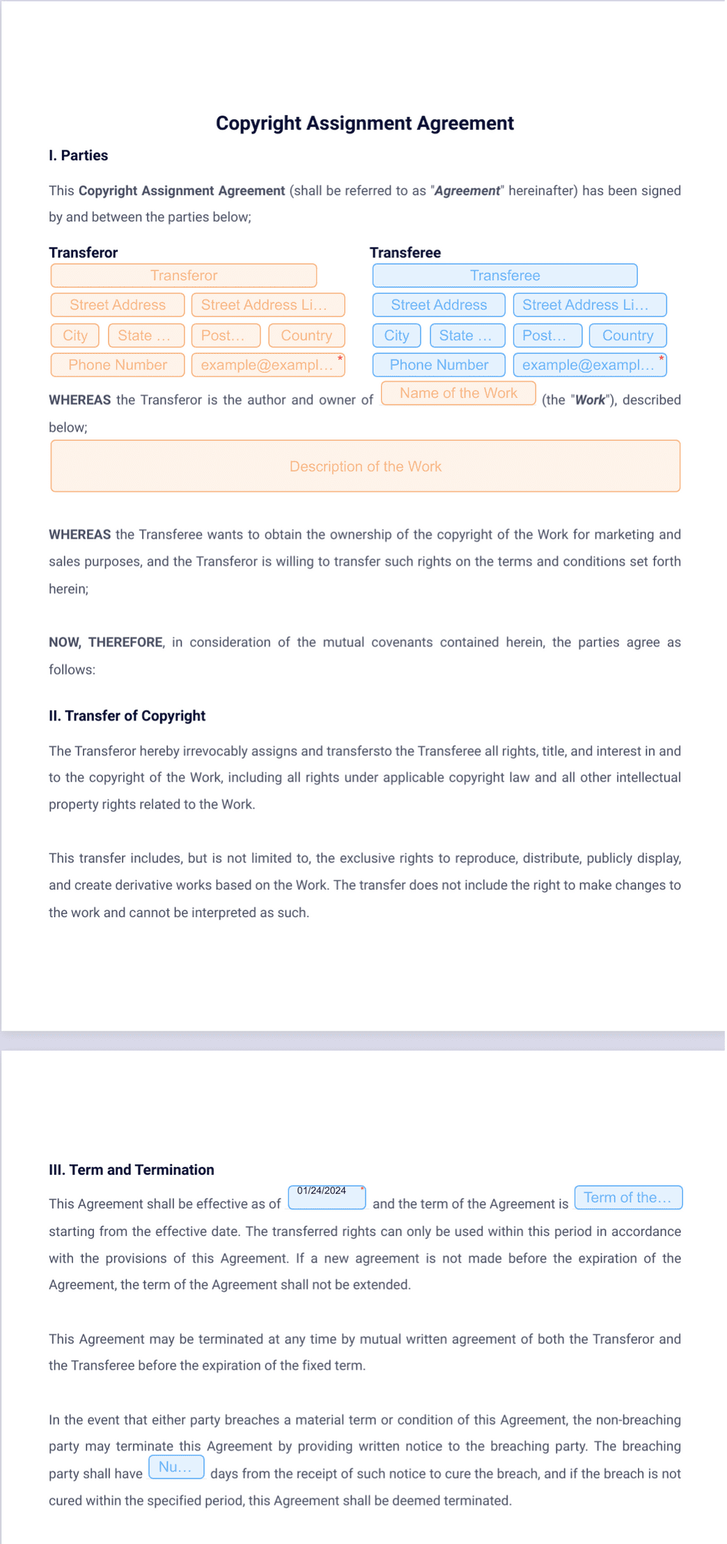 Image 5 for Copyright Assignment Agreement Template