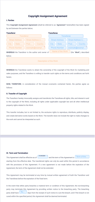Copyright Assignment Agreement PDF Template