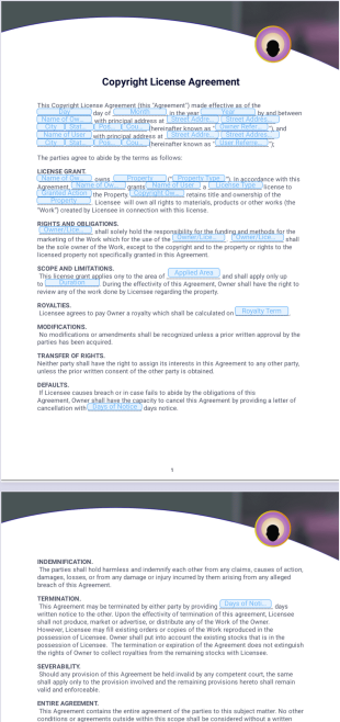 Copyright License Agreement PDF Template