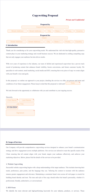 Copywriting Proposal PDF Template