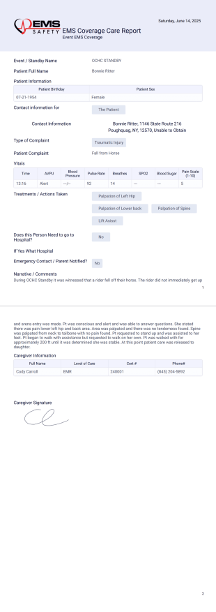 EMS Coverage 2025 - PDF Templates