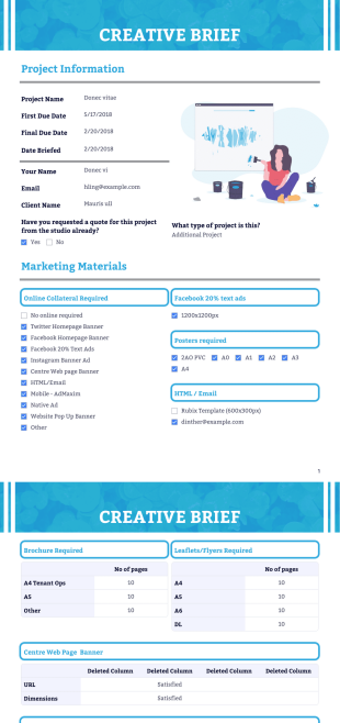 Creative Brief Template - PDF Templates