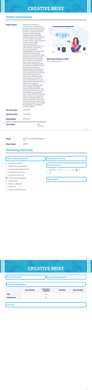 Creative Brief Template - PDF Templates