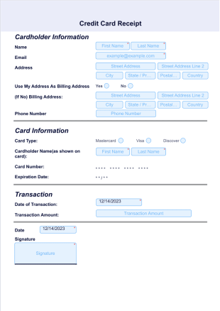 Credit Card Receipt PDF Template