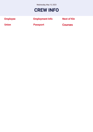 Crew Info PDF Template