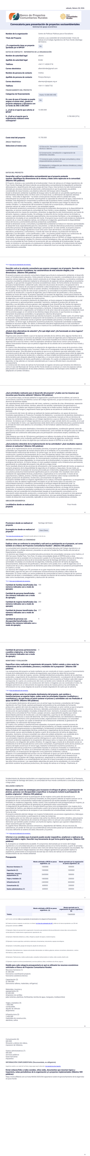 Cuarta convocatoria - Proyectos a evaluar Plantilla PDF