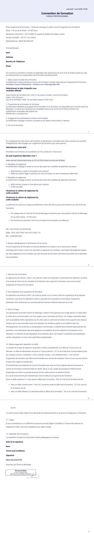 Cursus Pro Modèle PDF