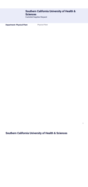 Custodial Supply Request PDF Template