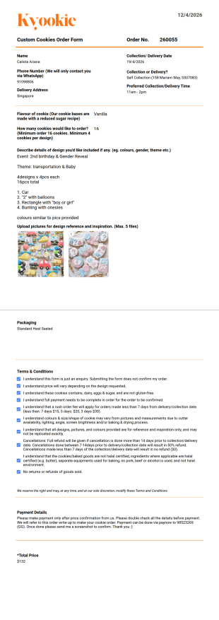 Order Form PDF Template