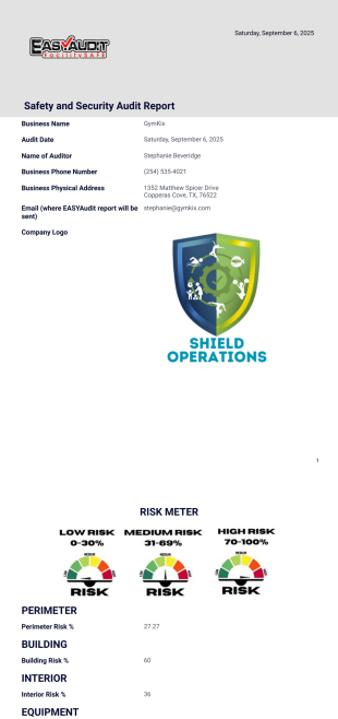 Custom EASYAudit Report 2025 PDF Template