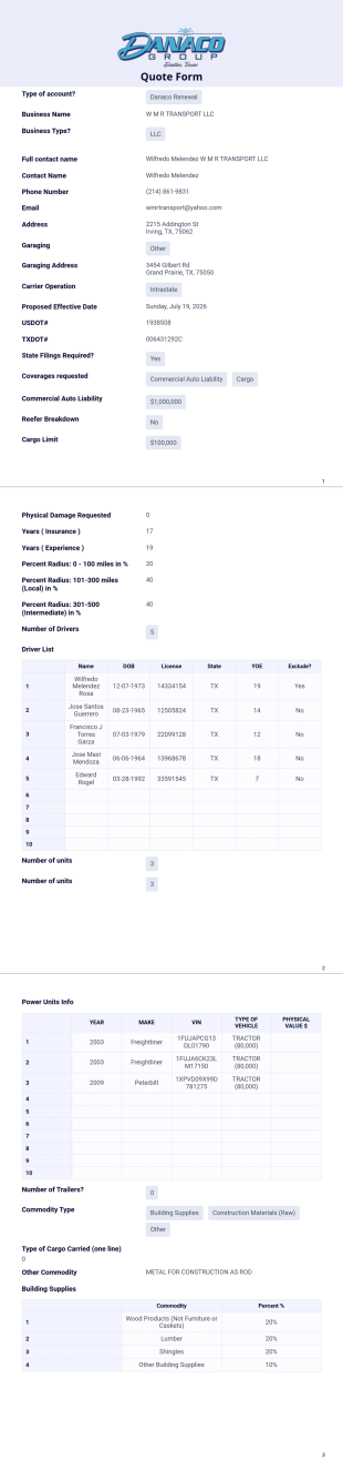 Danaco Quote Pdf Template 3.1 - PDF Templates