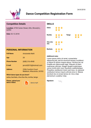 Dance Competition Event Template - PDF Templates