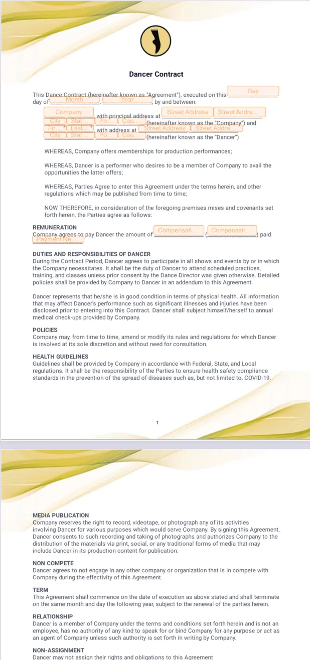 Dancer Contract