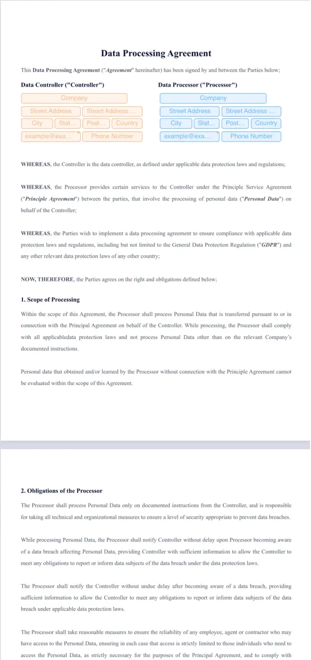 Data Processing Agreement