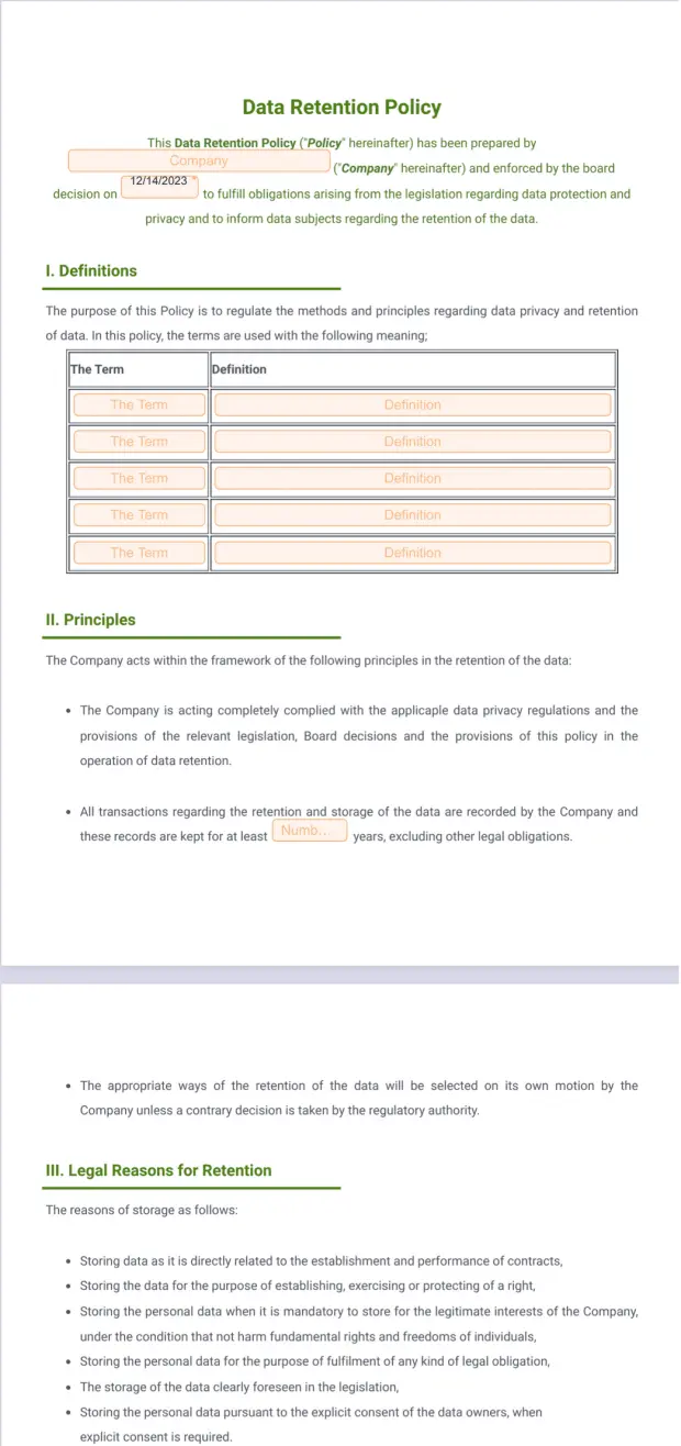 Data Retention Policy