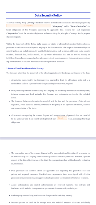 Data Security Policy - PDF Templates