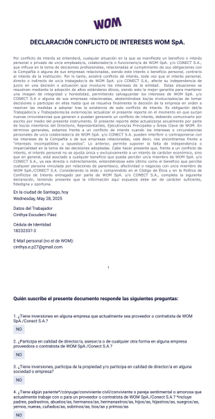 Declaracion Conflicto de Intereses PDF Template