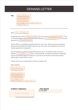 Demand Letter PDF Template