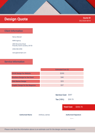 Design Quote Template - PDF Templates