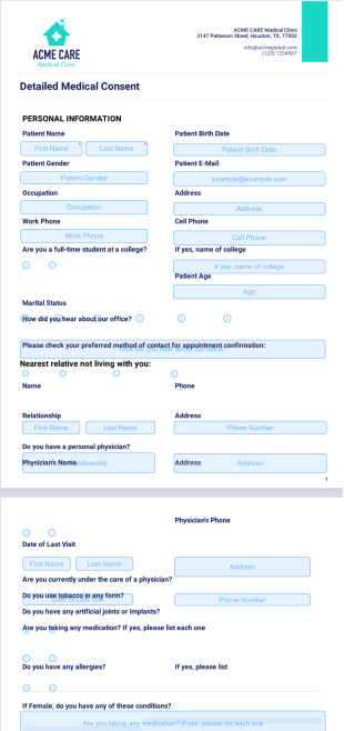 Detailed Medical Consent Template - Sign Templates