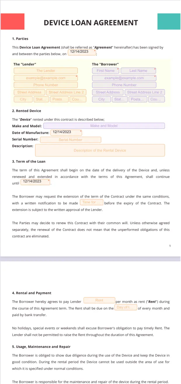 Device Loan Agreement Template PDF Templates Jotform Device Loan Agreement Template PDF Templates Jotform