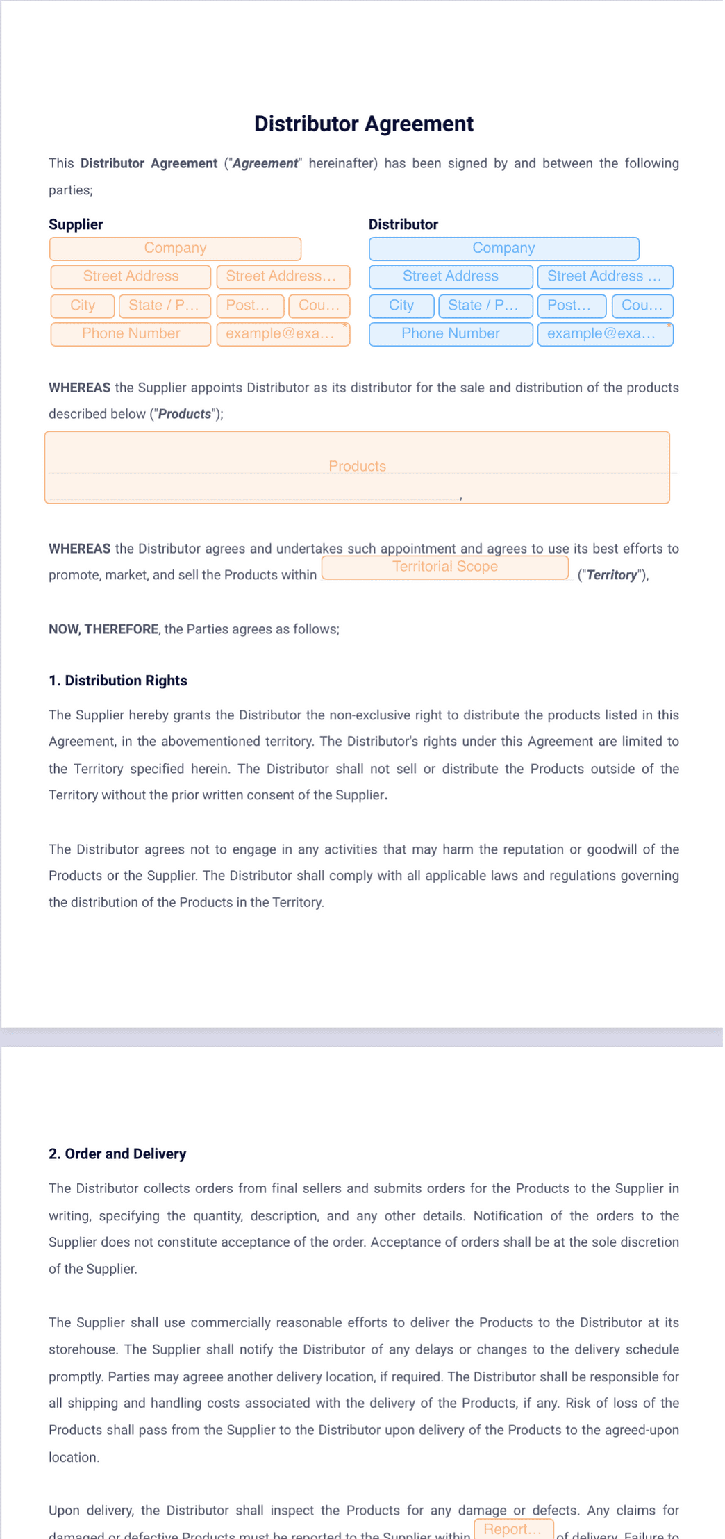 Distribution Note Template Template Distribution Agreement