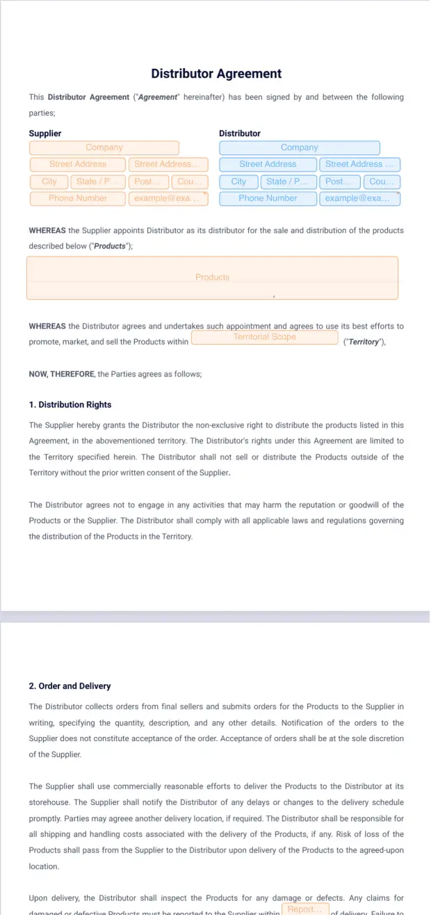 Distributor Agreement Template PDF Templates Jotform