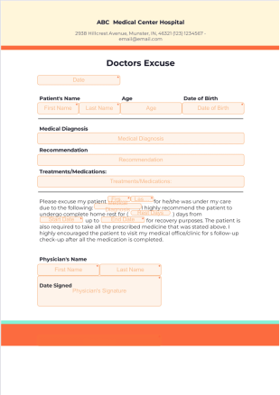 Doctors Excuse Template - Sign Templates
