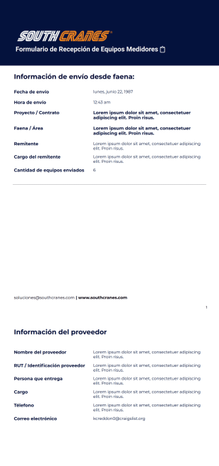 Documento recepcion de equipos medidores Plantilla PDF