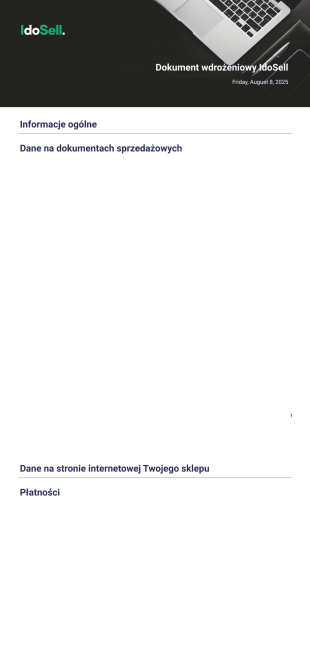Dokument Wdrożeniowy IdoSell - PDF Templates