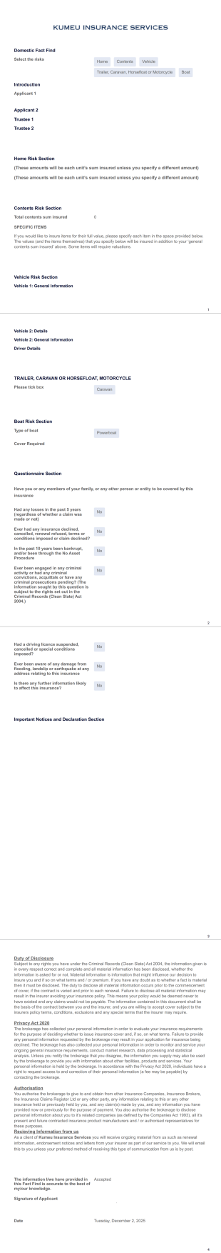 Domestic Fact Find - PDF Templates