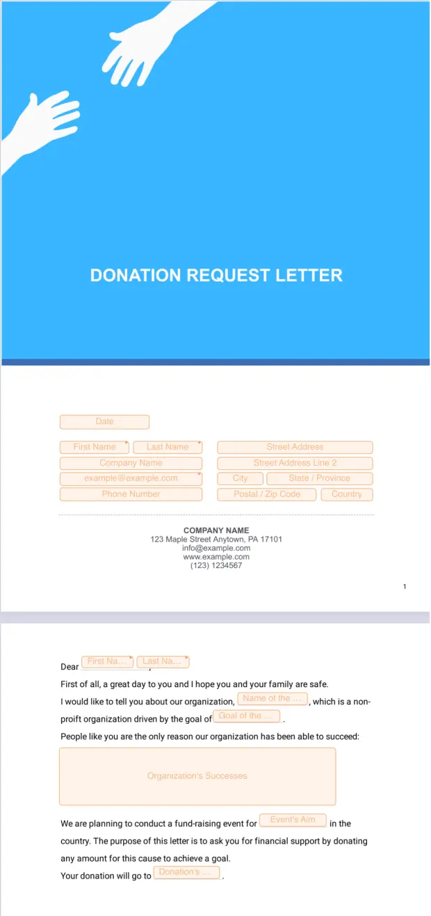 Donation Request Letter Template