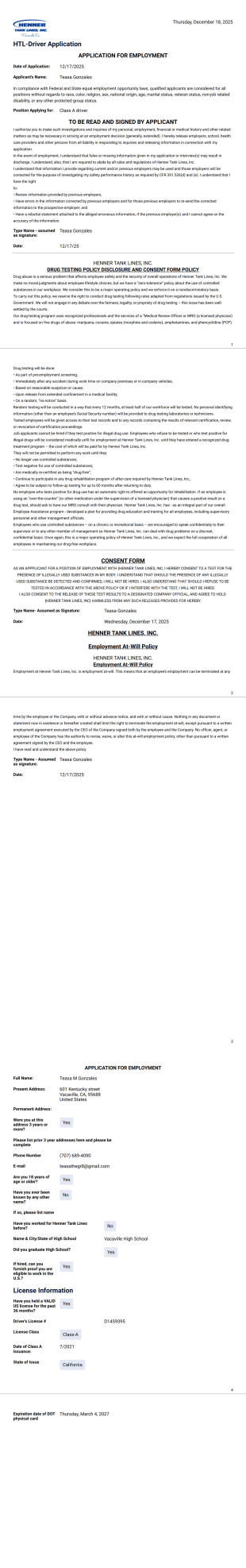 Driver Application-Henner Tank Lines PDF Template