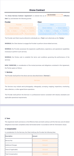 Drone Contract Template - PDF Templates
