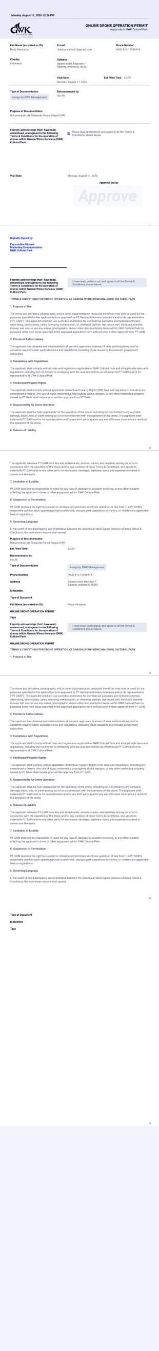 Drone Permit PDF Template