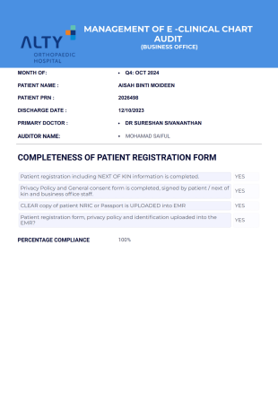 E-Clinical Chart Audit (Business Office) PDF Template