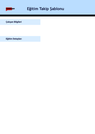 Eğitim Takip Şablonu - PDF Şablonları