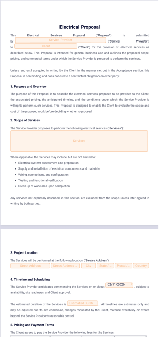 Electrical Proposal Template - PDF Templates