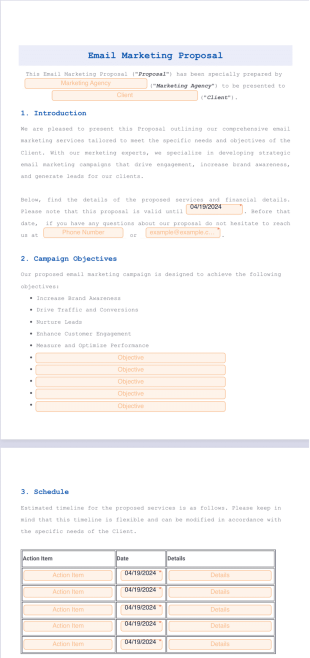 Email Marketing Proposal PDF Template