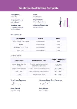 Employee Goal Setting Template - PDF Templates