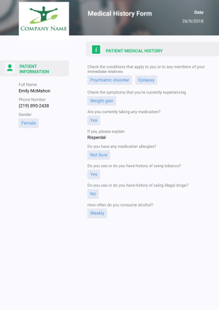 Employee Medical History Template - PDF Templates