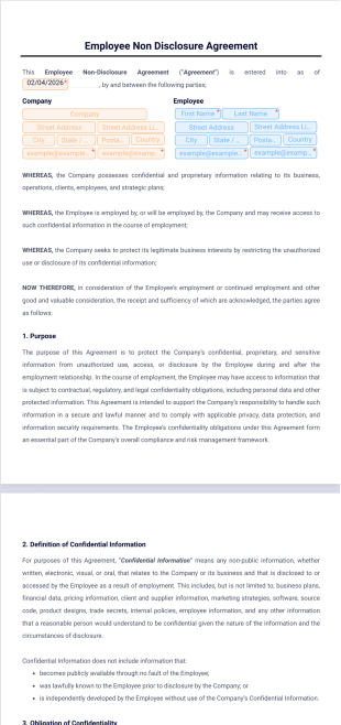 Employee Non Disclosure Agreement Template - Sign Templates