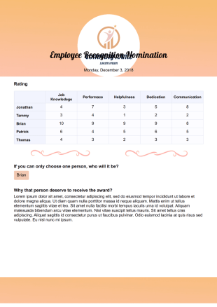 Employee of the Month Voting Template - PDF Templates