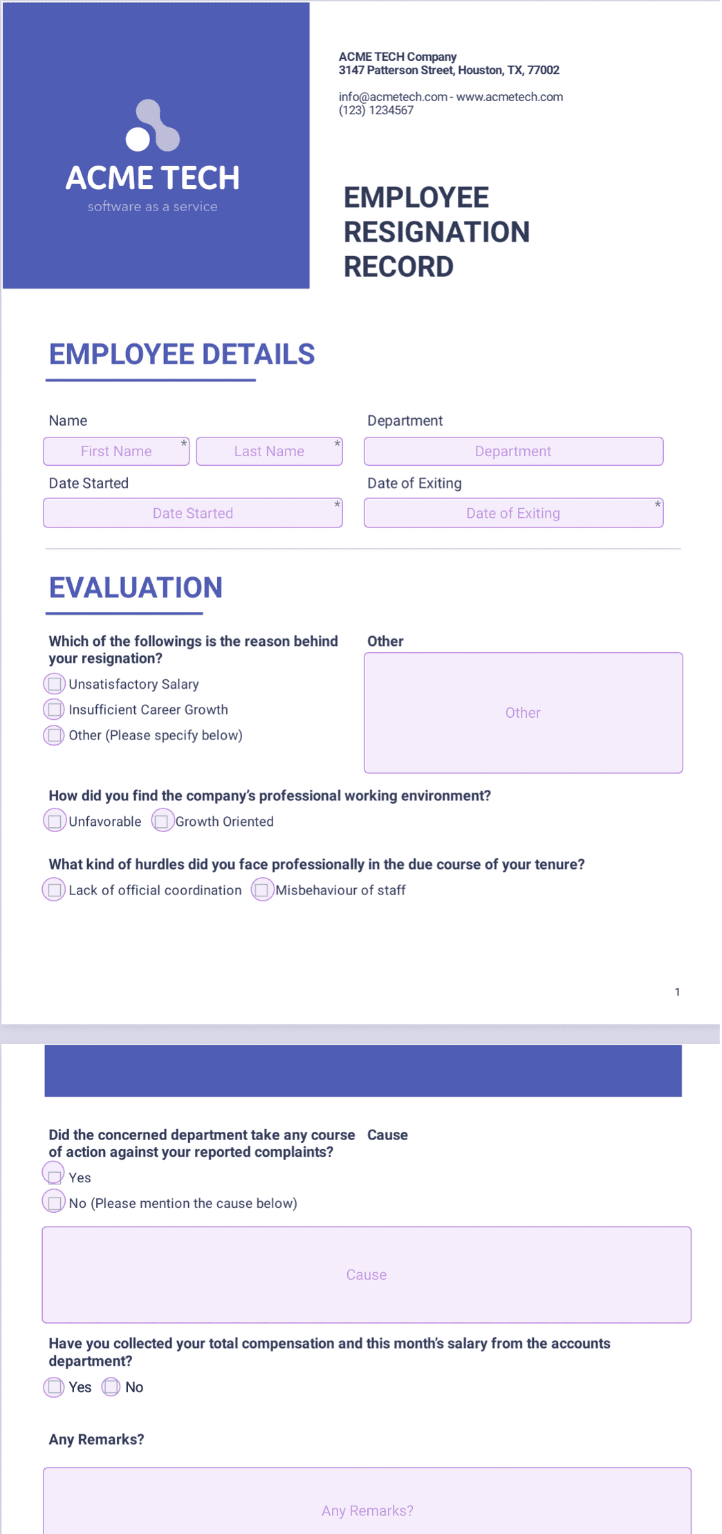 Resignamition Form Examples Resignationlettertemplateresignationform02hd All Form Templates