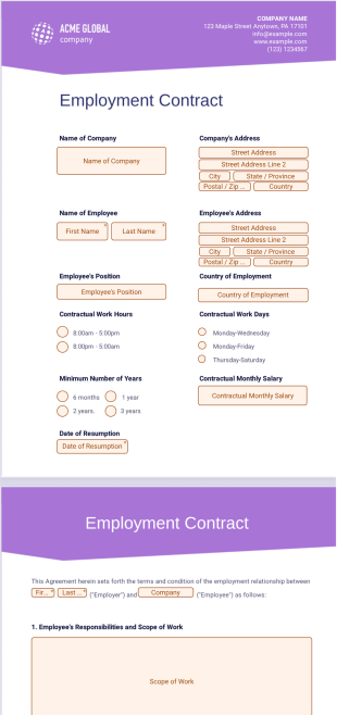 Employment Contract Template - PDF Templates