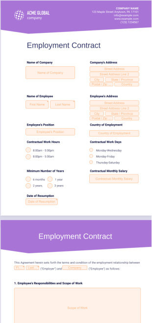 Employment Contract Template - Sign Templates