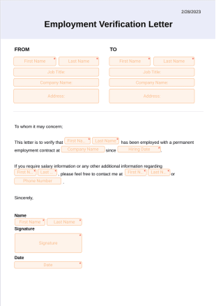 Employment Verification Letter Template - Sign Templates