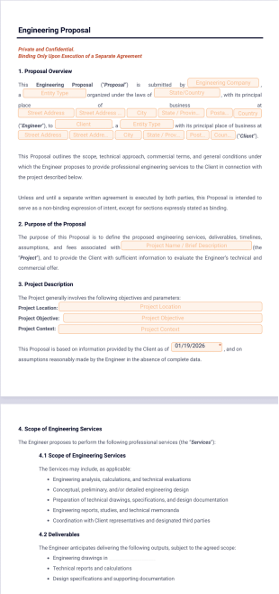Engineering Proposal Template - PDF Templates