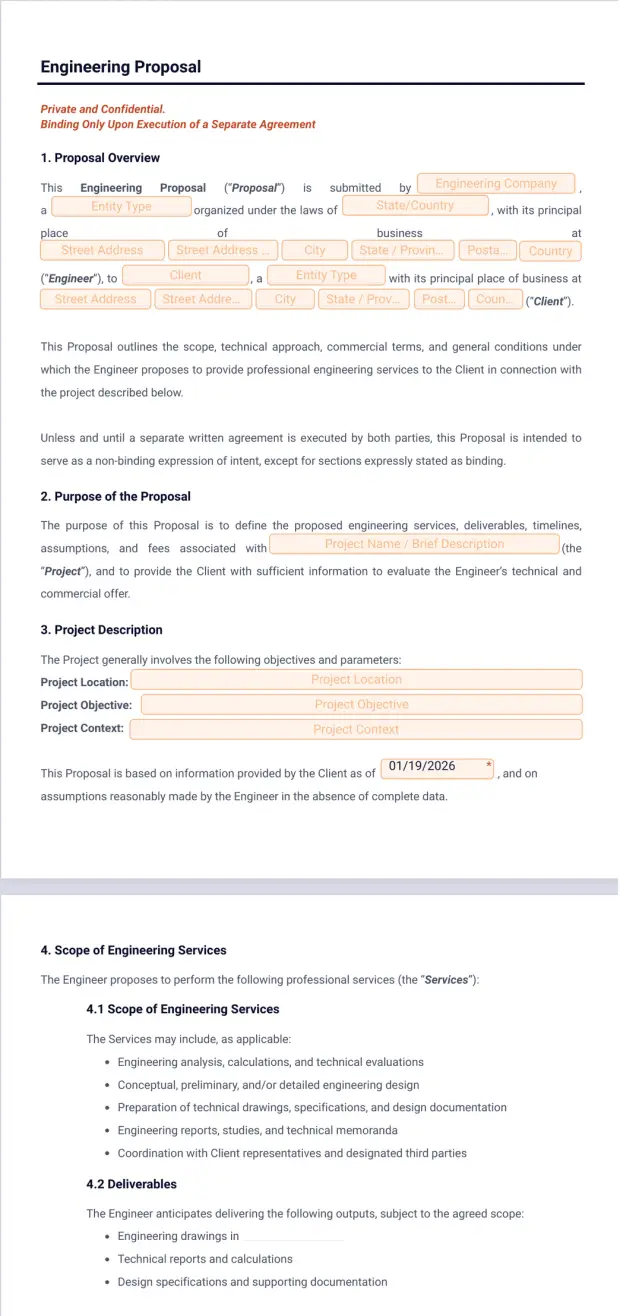 Engineering Proposal Template - PDF Templates | Jotform