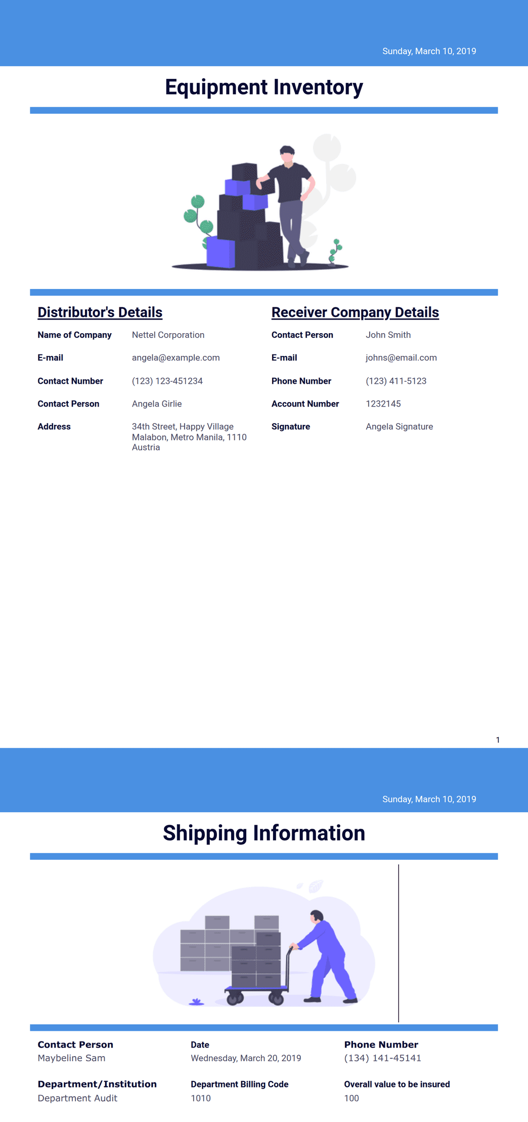 Equipment List Template - PDF Templates | Jotform
